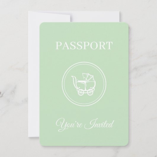 Genderneutraal paspoort reizen Baby shower Kaart (Voorkant)