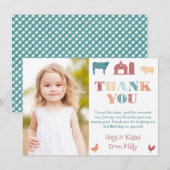 Genderneutraal Petting Zoo Birthday Party Afbeeldi Bedankkaart (Voorkant / Achterkant)