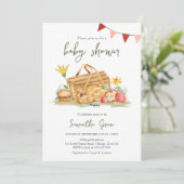 genderneutraal picknick-Baby shower Kaart (Staand voorkant)