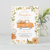 Genderneutraal pompoen Baby shower Kaart (Staand voorkant)