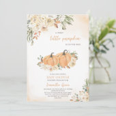 Genderneutraal pompoen Baby shower Kaart (Staand voorkant)