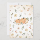 Genderneutraal pompoen Baby shower Kaart (Achterkant)