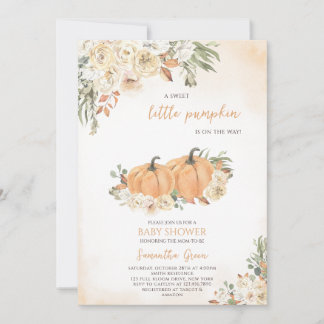 Genderneutraal pompoen Baby shower Kaart