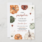 Genderneutraal pompoen Baby shower Kaart (Voorkant)