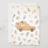 Genderneutraal pompoen truck Baby shower Kaart (Achterkant)