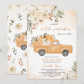 Genderneutraal pompoen truck Baby shower Kaart (Voorkant / Achterkant)