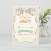 Genderneutraal pompoenonderzoek Baby shower Kaart (Staand voorkant)