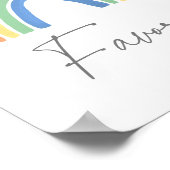 Genderneutraal regenboog Baby shower geeft de voor Poster (Hoek)