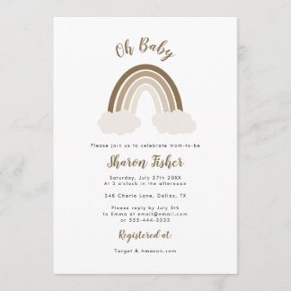 Genderneutraal regenboogonderzoek Baby shower Kaart