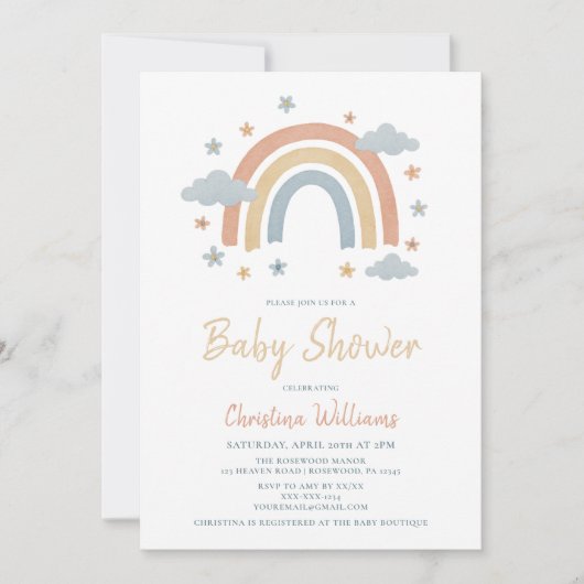 Genderneutraal regenboogonderzoek Baby shower Kaart (Voorkant)