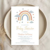 Genderneutraal regenboogonderzoek Baby shower Kaart