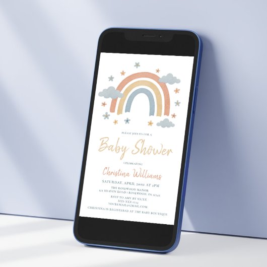 Genderneutraal regenboogonderzoek Baby shower Kaart