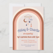 Genderneutraal Retro Groovy Rainbow Baby shower (Voorkant)