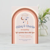 Genderneutraal Retro Groovy Rainbow Baby shower (Staand voorkant)