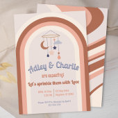 Genderneutraal Retro Groovy Rainbow Baby shower