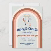 Genderneutraal Retro Groovy Rainbow Baby shower (Voorkant)