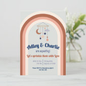 Genderneutraal Retro Groovy Rainbow Baby shower (Staand voorkant)