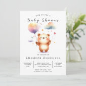 genderneutraal rustiek Beer-Baby shower Kaart (Staand voorkant)