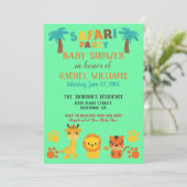Genderneutraal Safari-Baby shower Kaart (Staand voorkant)