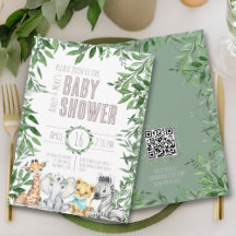 Genderneutraal Safari Dieren Groen Baby shower