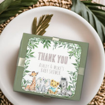 Genderneutraal Safari Dieren Groen Baby shower