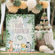 Genderneutraal Safari Green Baby shower Welkom