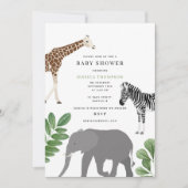 Genderneutraal Safari Wild Animals Baby shower Kaart (Voorkant)