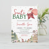 Genderneutraal Santa Baby shower Kaart (Staand voorkant)