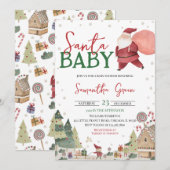 Genderneutraal Santa Baby shower Kaart (Voorkant / Achterkant)