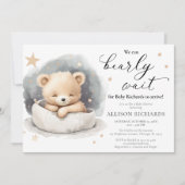 Genderneutraal schattig teddybeer baby shower kaart (Voorkant)