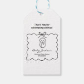 Genderneutraal Schattige Baby & boog Modern Baby s Cadeaulabel (Voorkant)
