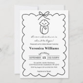 Genderneutraal Schattige Baby & boog Modern Baby s Kaart (Voorkant)