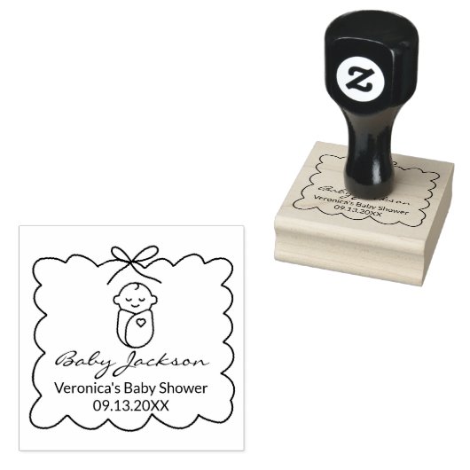 Genderneutraal Schattige Baby & boog Modern Baby s Rubberstempel (Gestempeld)