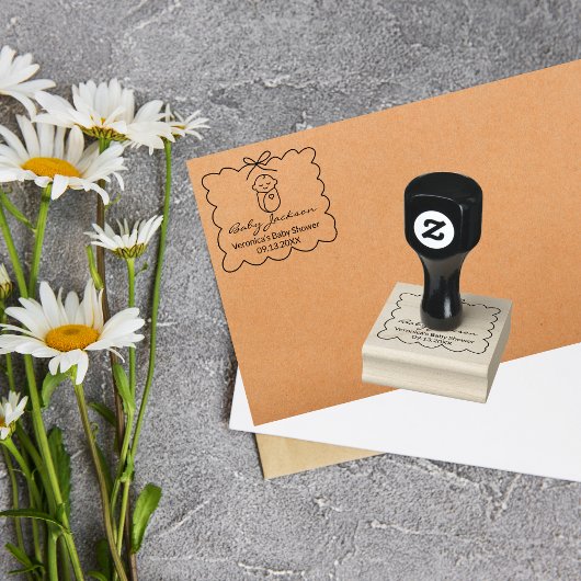 Genderneutraal Schattige Baby & boog Modern Baby s Rubberstempel