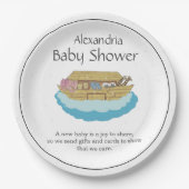 Genderneutraal Schattige Baby shower Ark Papieren Bordje (Voorkant)