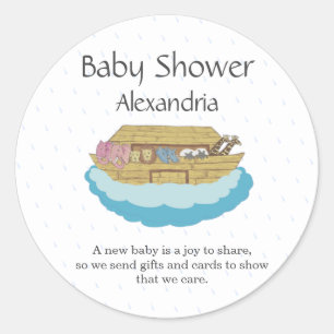 Genderneutraal Schattige Baby shower Ark Ronde Sticker