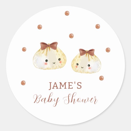 genderneutraal Schattige Baby shower Ronde Sticker (Voorkant)