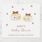 genderneutraal Schattige Baby shower Sparkling Wijnetiket (Enkel label)