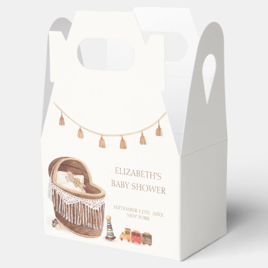 Genderneutraal Schattige Boho Bassinet Speelgoed B Bedankdoosjes (Geopend)