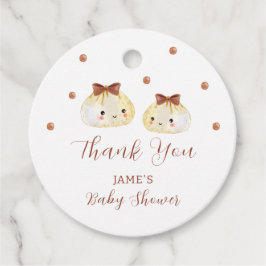 Genderneutraal Schattige Dumpling Baby shower Beda Bedankjes Labels