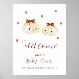 Genderneutraal Schattige Dumpling Baby shower Welk Poster