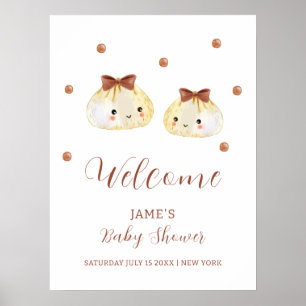 Genderneutraal Schattige Dumpling Baby shower Welk Poster