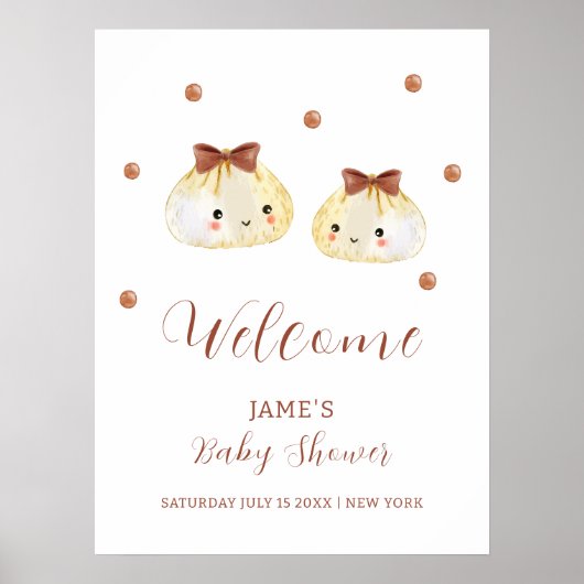 Genderneutraal Schattige Dumpling Baby shower Welk Poster (Voorkant)
