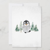 Genderneutraal Silver Penguin Baby shower Kaart (Achterkant)