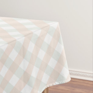 Genderneutraal Sinaasappel Groen Wit Gingham Patte Tafelkleed