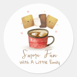 Genderneutraal S'more Fun Herfst Baby shower Ronde Sticker