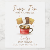 Genderneutraal S'more Fun Herfst Baby shower Wijn Etiket (Enkel label)