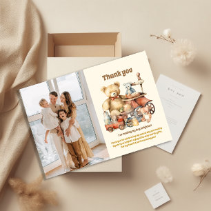 Genderneutraal  speelgoed Baby shower Bedankkaart