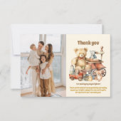 Genderneutraal  speelgoed Baby shower Bedankkaart (Voorkant)