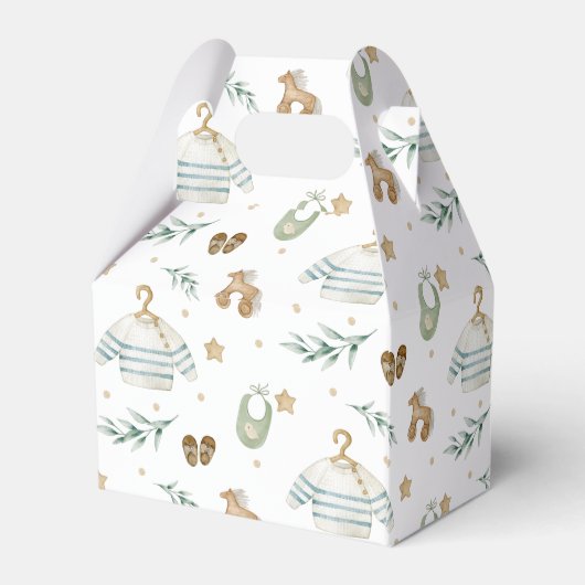 Genderneutraal  speelgoed Baby shower Dank u wel Bedankdoosjes (Achterkant)